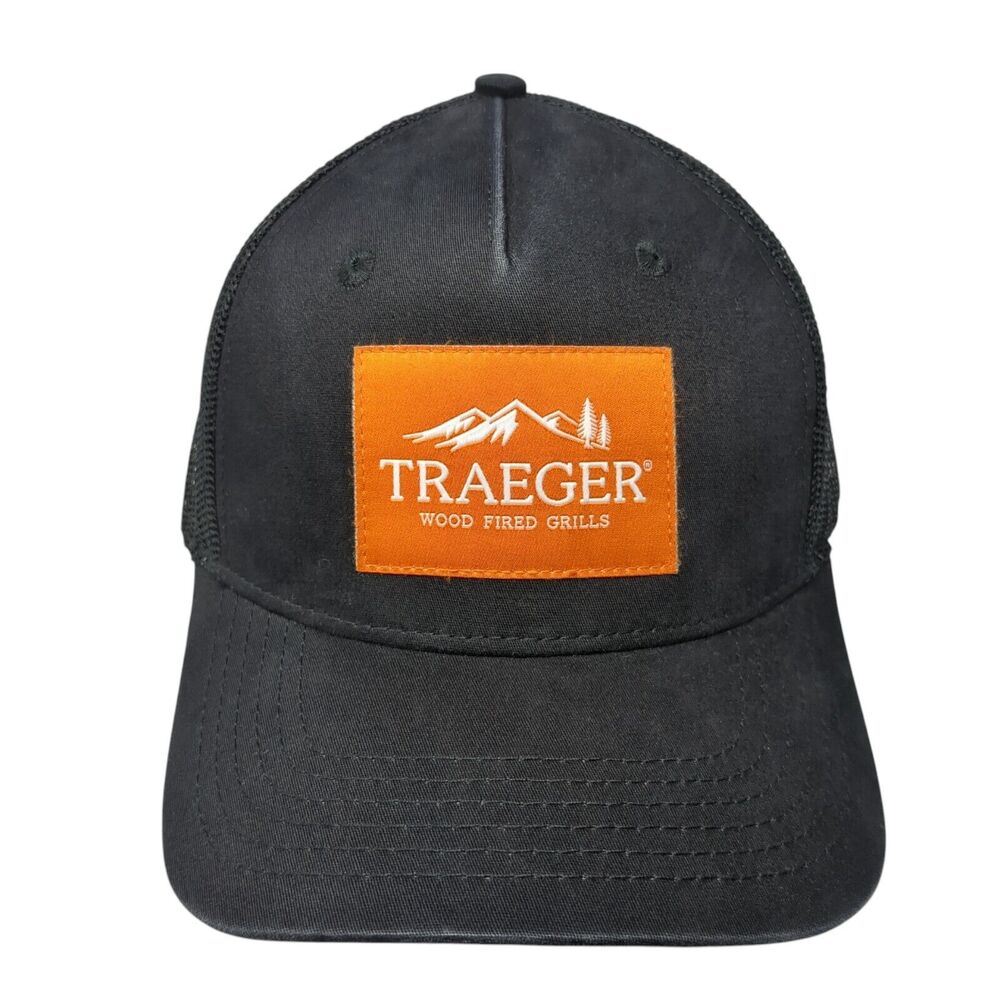 Traeger Wood Fired Grills Snapback Trucker Hat Black OS Adjustable Mesh Back